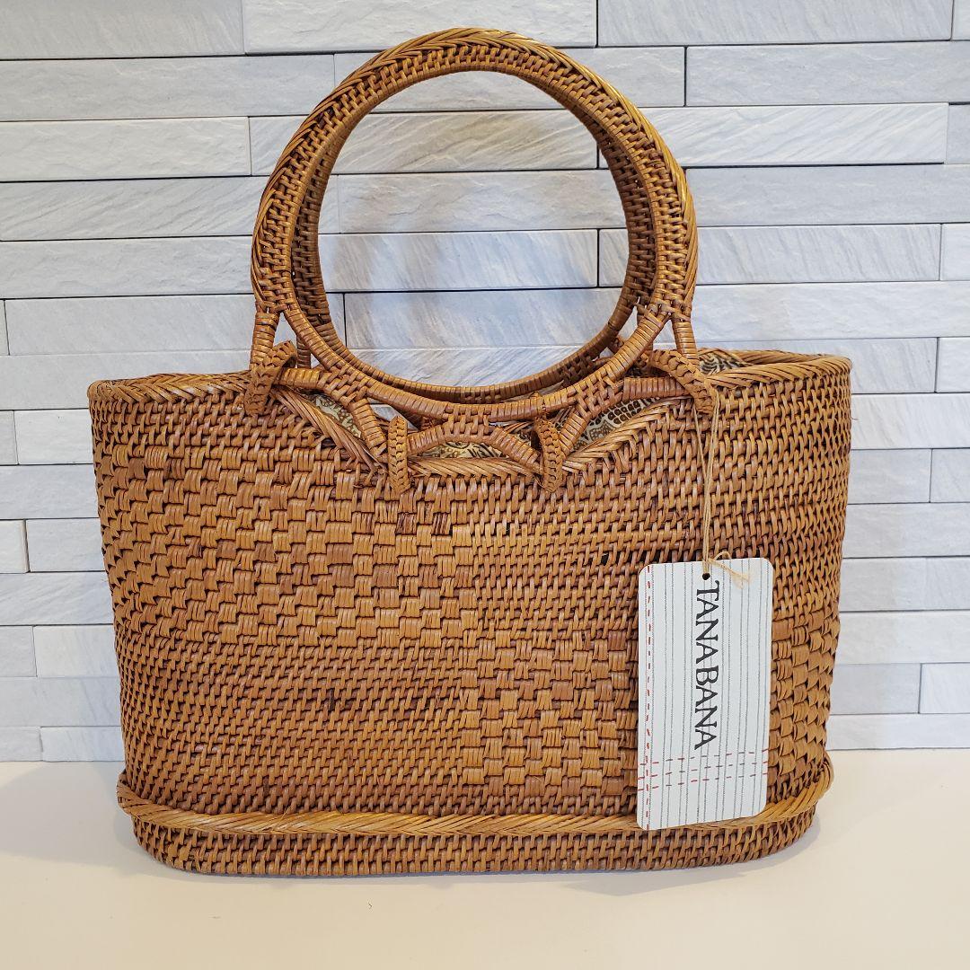 【TANABANA】 未使用 かごバッグ ナチュラルブラウン アタ ラタン