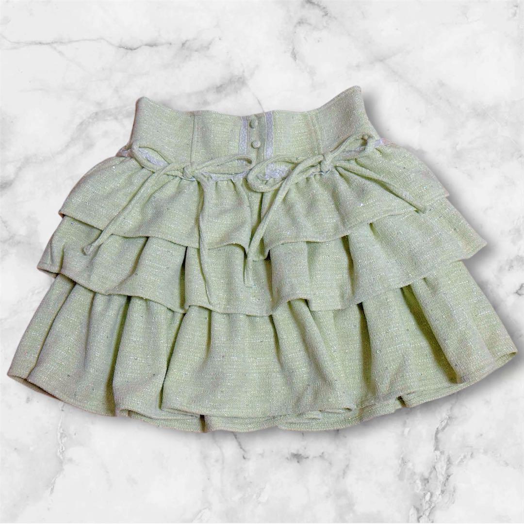 R*読様 【ノベルティ付き】ハニーミュウ ツイードティアードフリルスカート