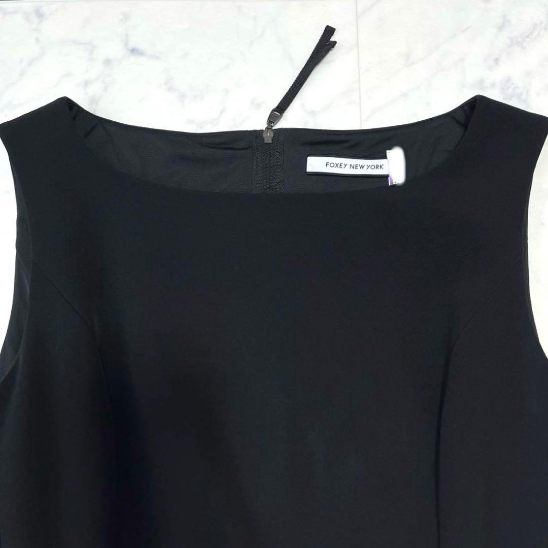 極美品✨フォクシーニューヨーク 現行 サイドギャザードレス フレアワンピース