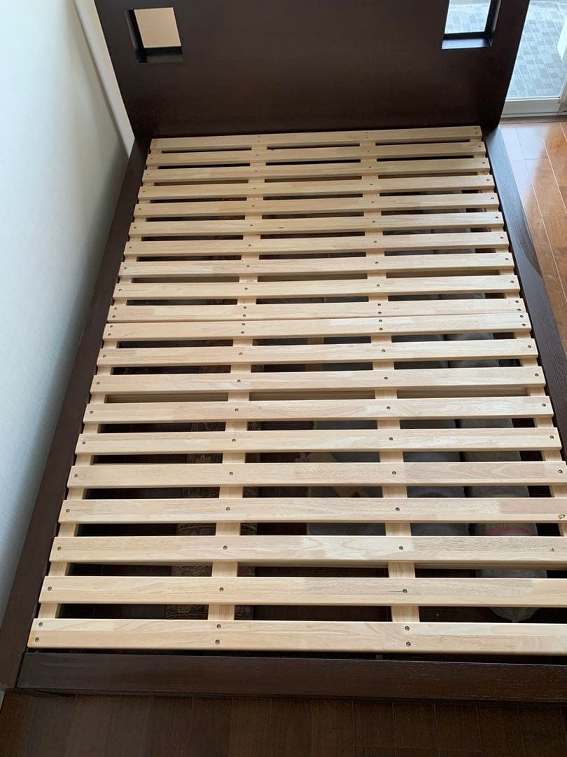 【タルンちゃん専用】 a.flat アジアン家具 ダブルベッド（木製／ブラウン）