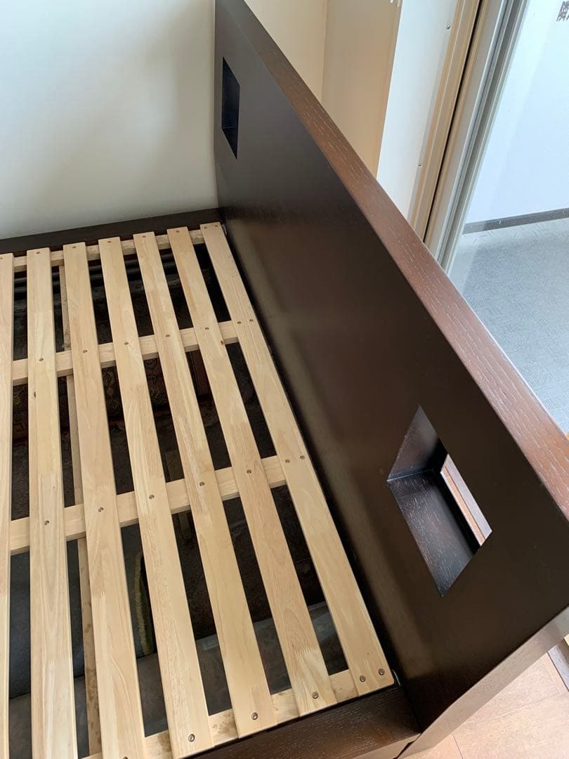 【タルンちゃん専用】 a.flat アジアン家具 ダブルベッド（木製／ブラウン）