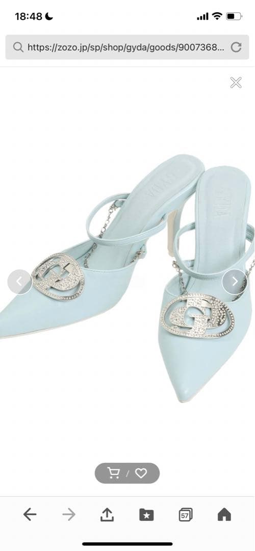 GYDAジェイダ3wayビジューMOLDチェーンストラップポインテッドミュール