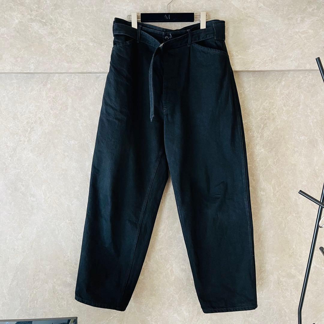 COMOLI コモリ 25AW ベルテッドデニムパンツ ブラック 3