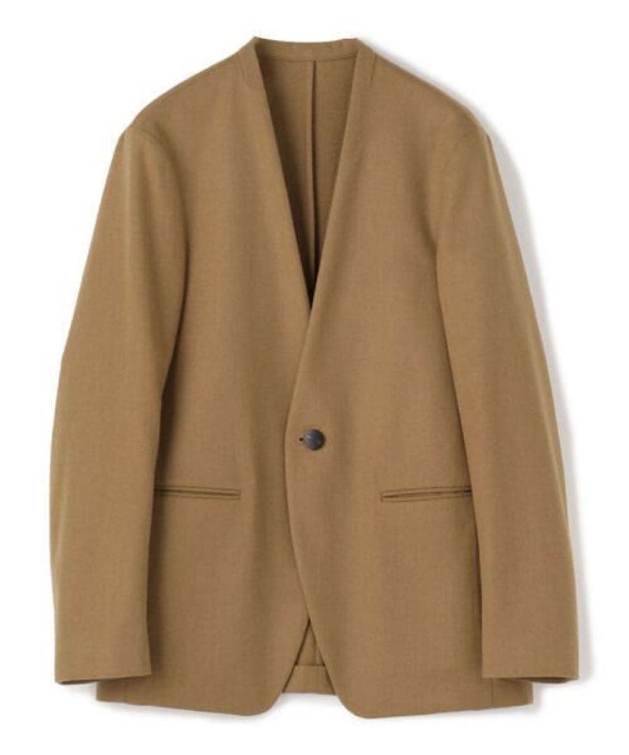 ウールフランネル カラーレス1Bジャケット FOX BROTHERS