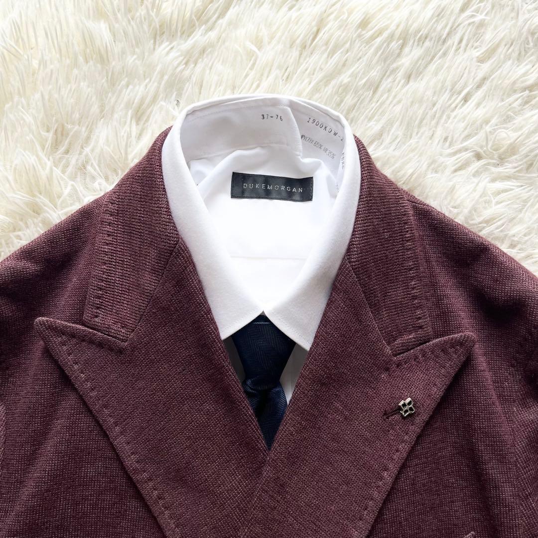 <美品>TAGLIATORE 新ロゴ コットン リネン ニット ジャケット 48