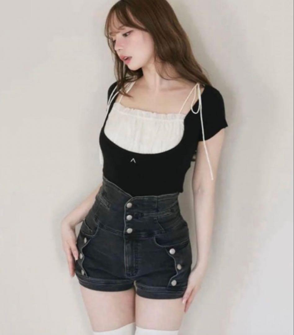 パンツ ANDMARY Ribbon denim allinone S