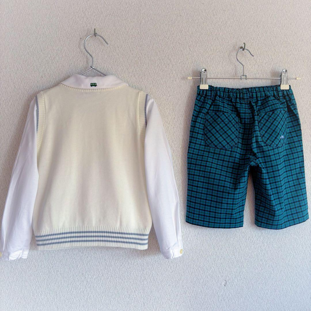 美品 familiar フォ－マルセット シャツ 120 ベスト パンツ 110