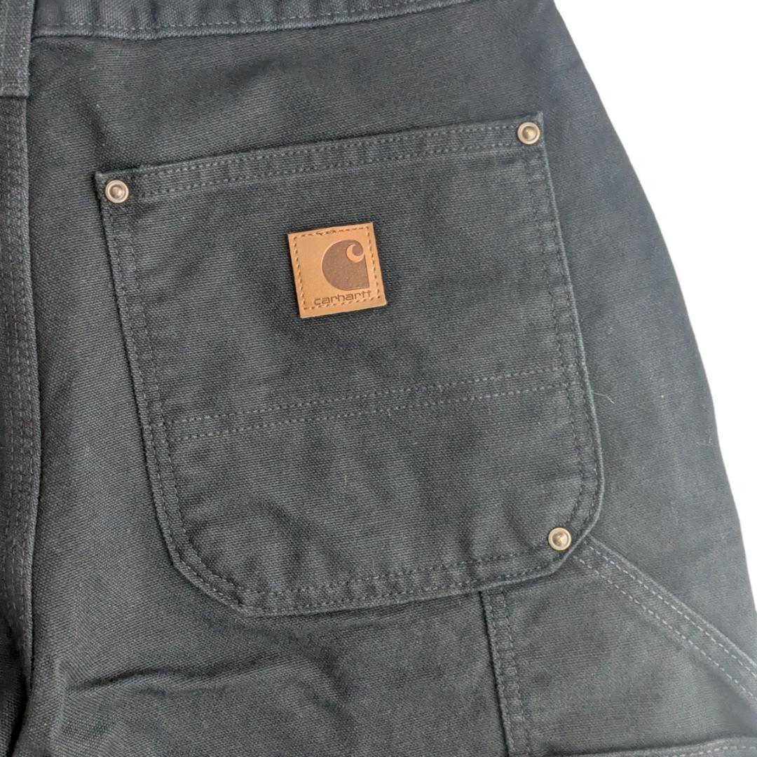 USA製 カーハート ブラック B136 W30L30 ダブルニー
