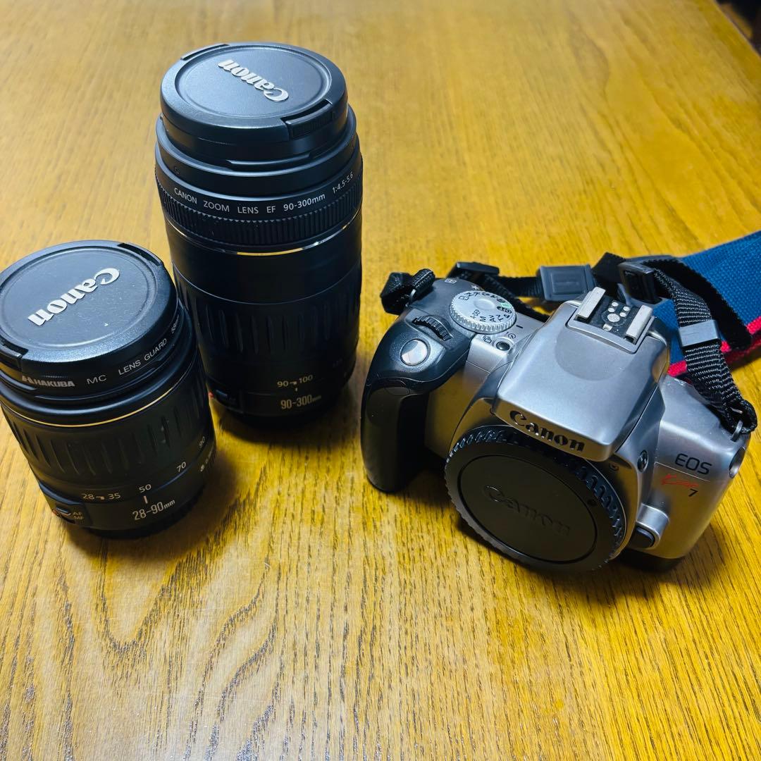 【美品】Canon EOS Kiss7 レンズ2本付き フィルムカメラ 一眼レフ