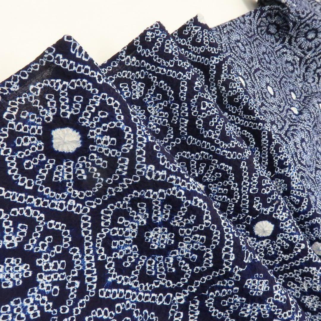 美品 有松鳴海絞り 菊 トールサイズ 高級浴衣 着物 A3501