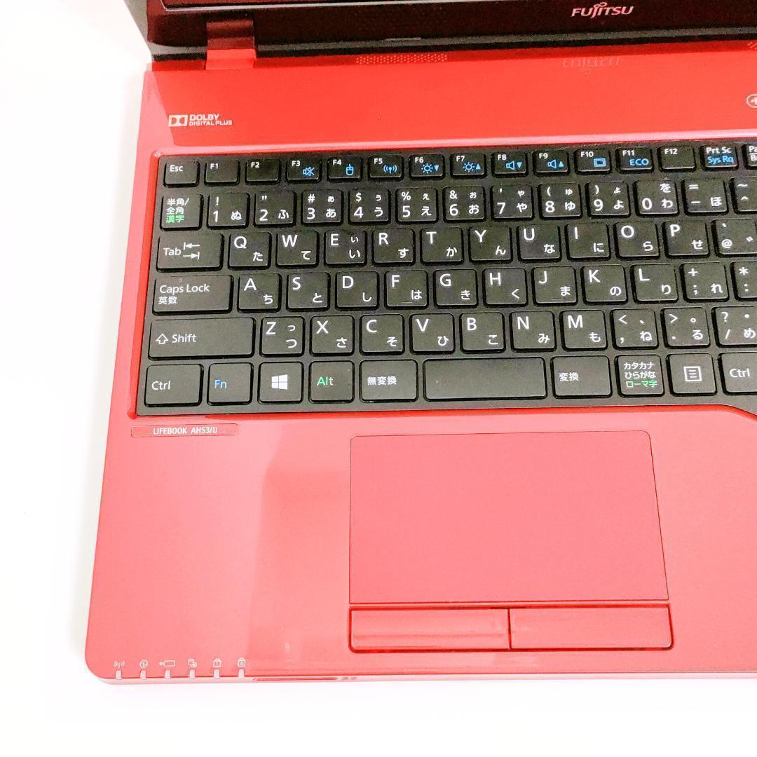 Corei7✨️Windows11/SSD/富士通/カメラ付き赤ノートパソコン