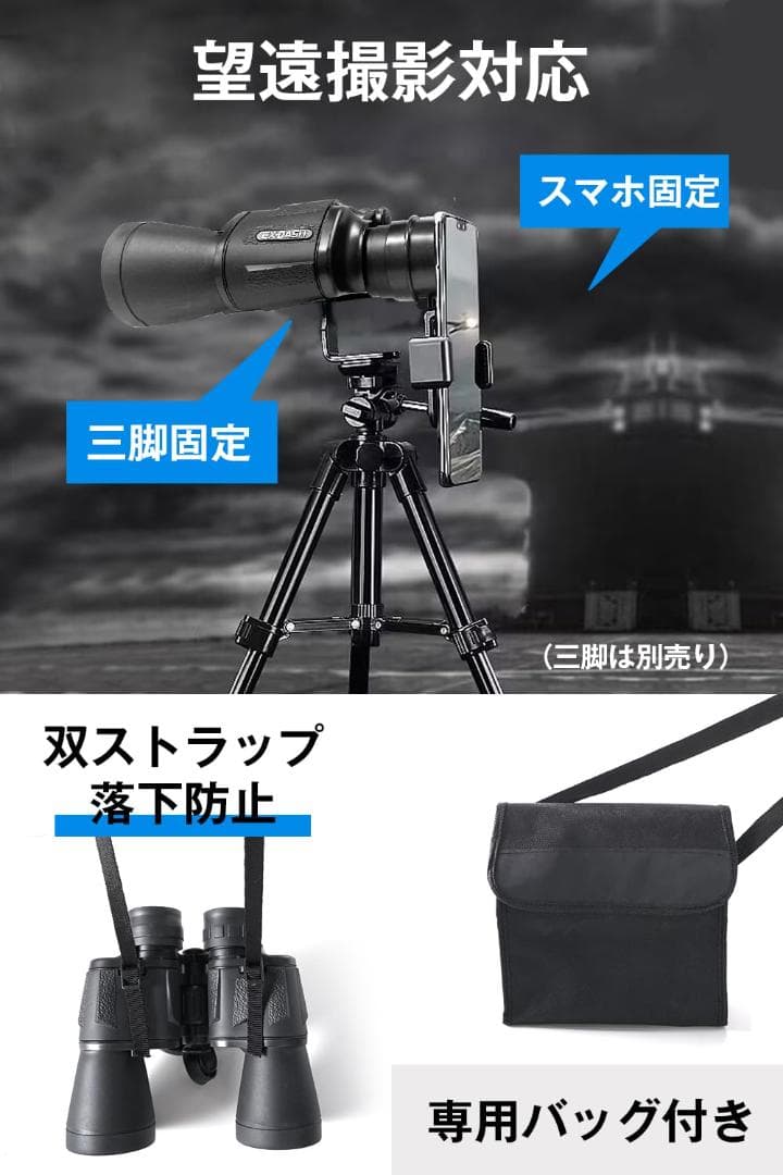 広角レンズ 12倍 望遠鏡超広視野 双眼鏡 高倍率 1250