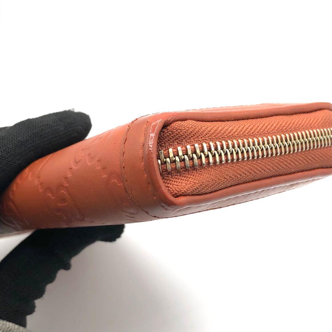 グッチ GG シマ インターロッキング 長財布 ラウンドジップ レザー