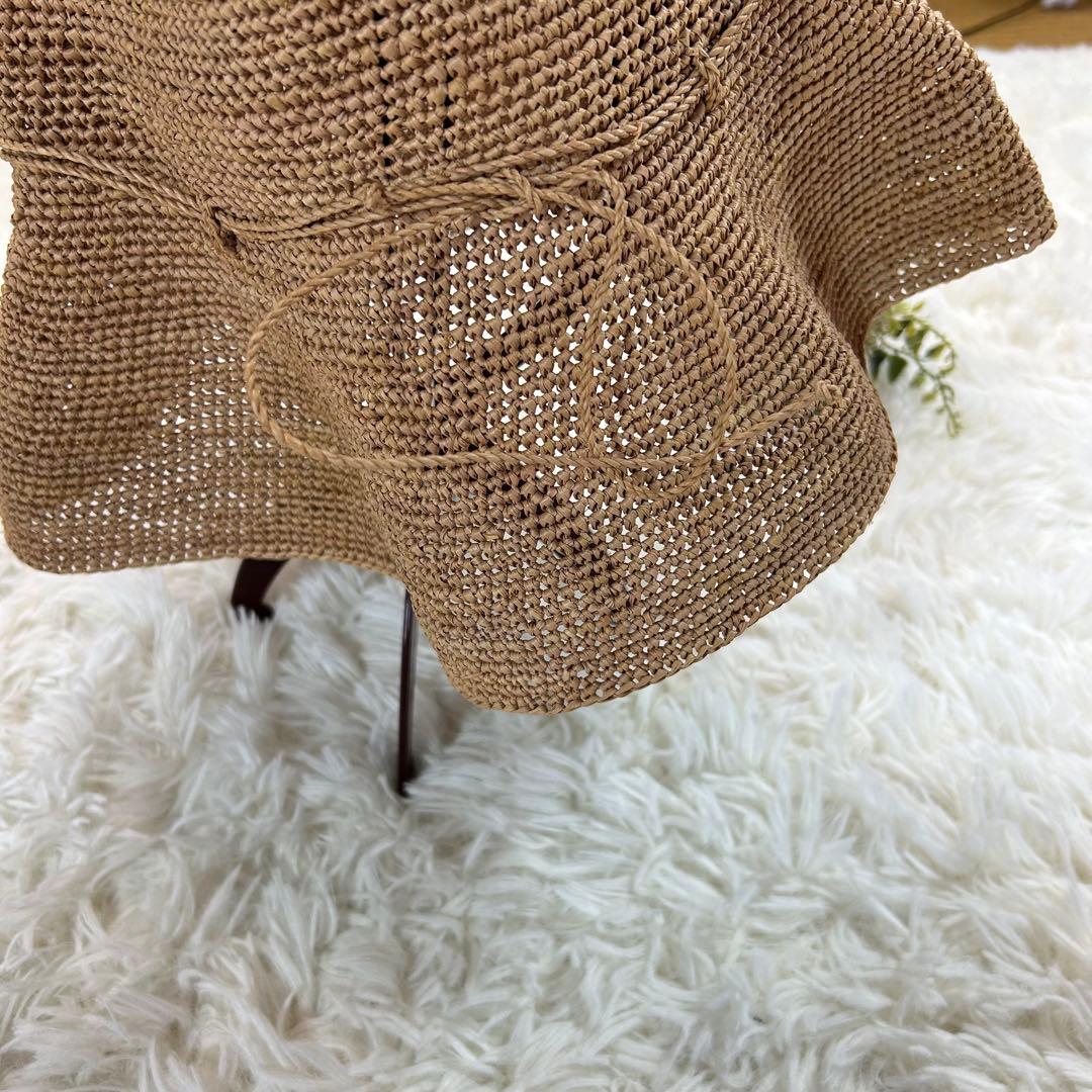 美品★ヘレンカミンスキー ハット ライトブラウン ストローハット a