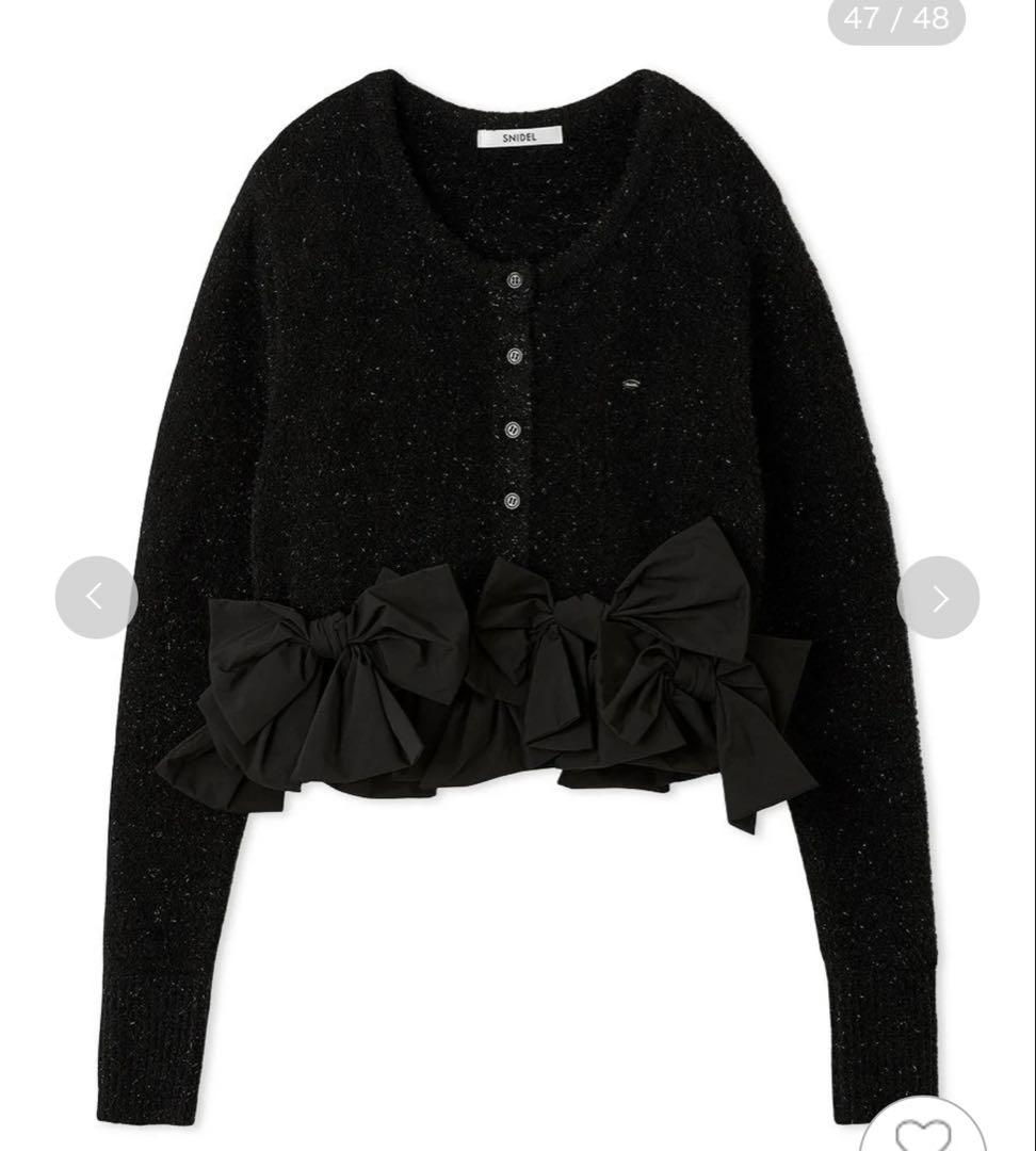 SNIDEL スナイデルリボンモチーフカーディガン