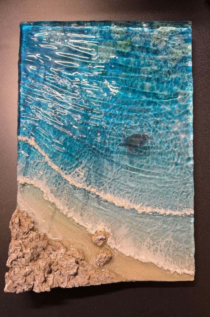 レジンアート 海の風景 約A4サイズぐらい