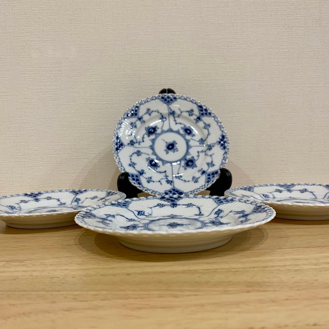 ロイヤルコペンハーゲン ブルーフルーテッド フルレース 6インチ プレート 4枚