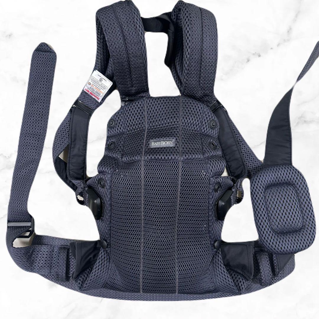 極美品 ベビービョルン ハーモニー 抱っこ紐 ネイビー 腰パット 最上モデル