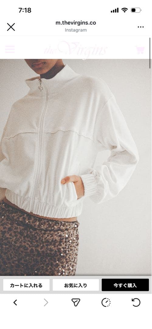 the virgins velvet track zip-up ブラック