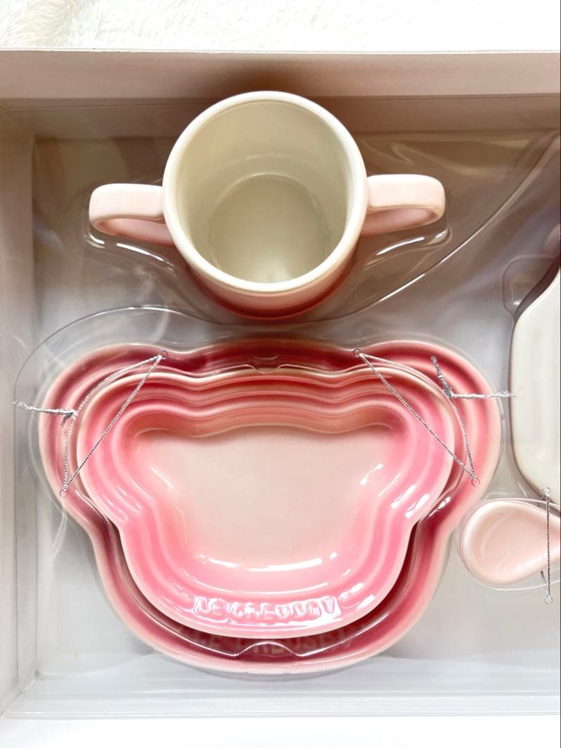 ル・クルーゼ ベビー食器 7点セット ピンク