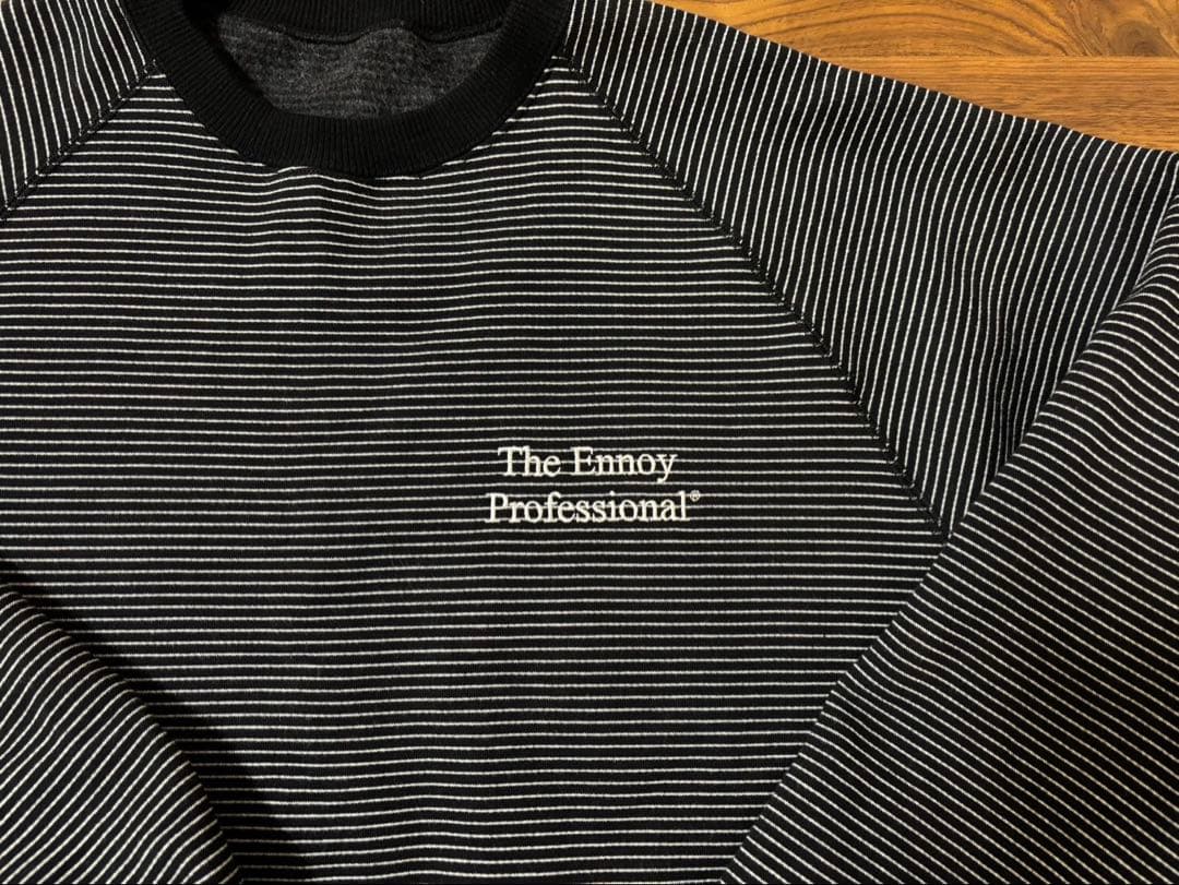 ENNOY BORDER CREW NECK SWEAT エンノイ L