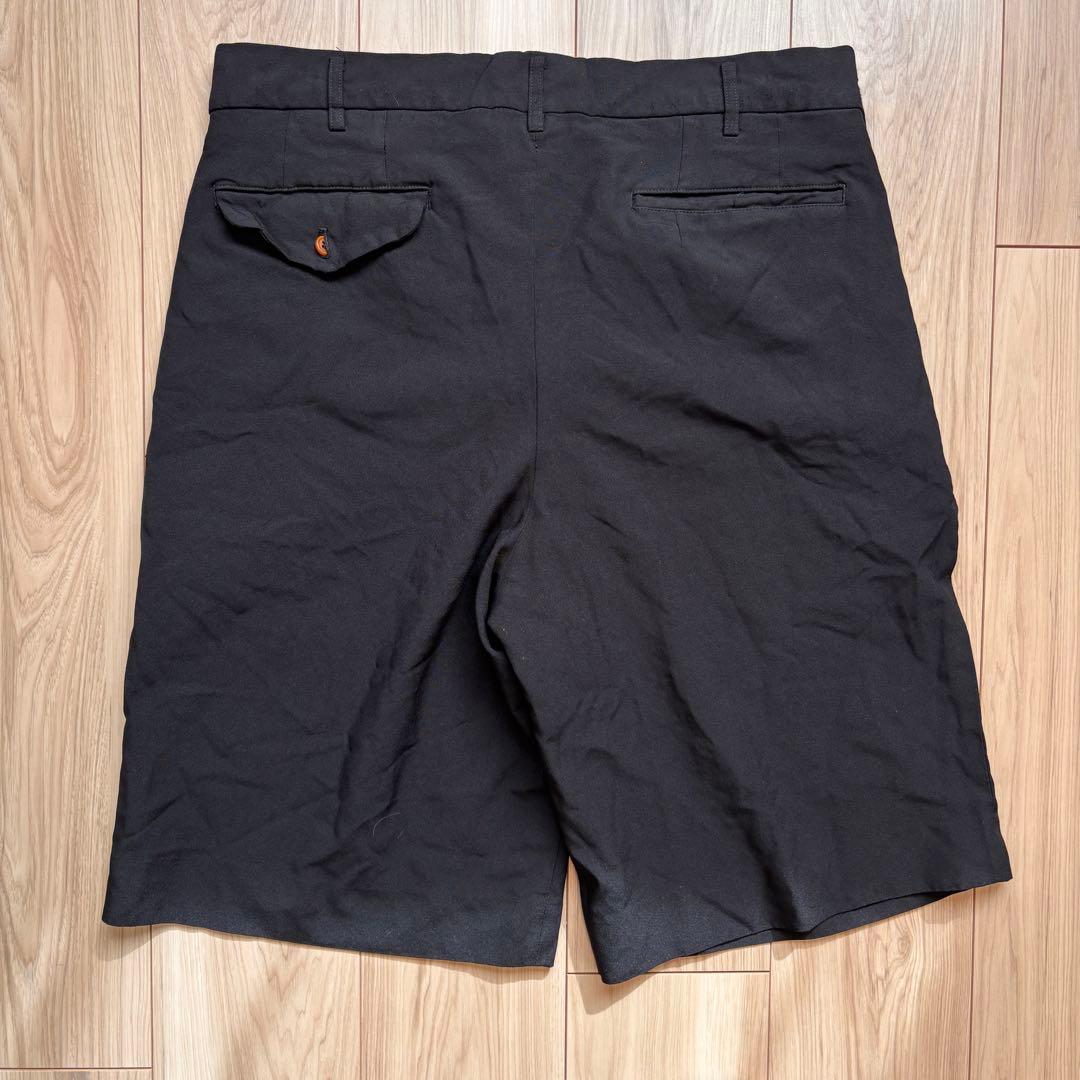 美品 コムデギャルソンオムドゥ ハーフパンツ ツータック ポリエステル縮絨 M