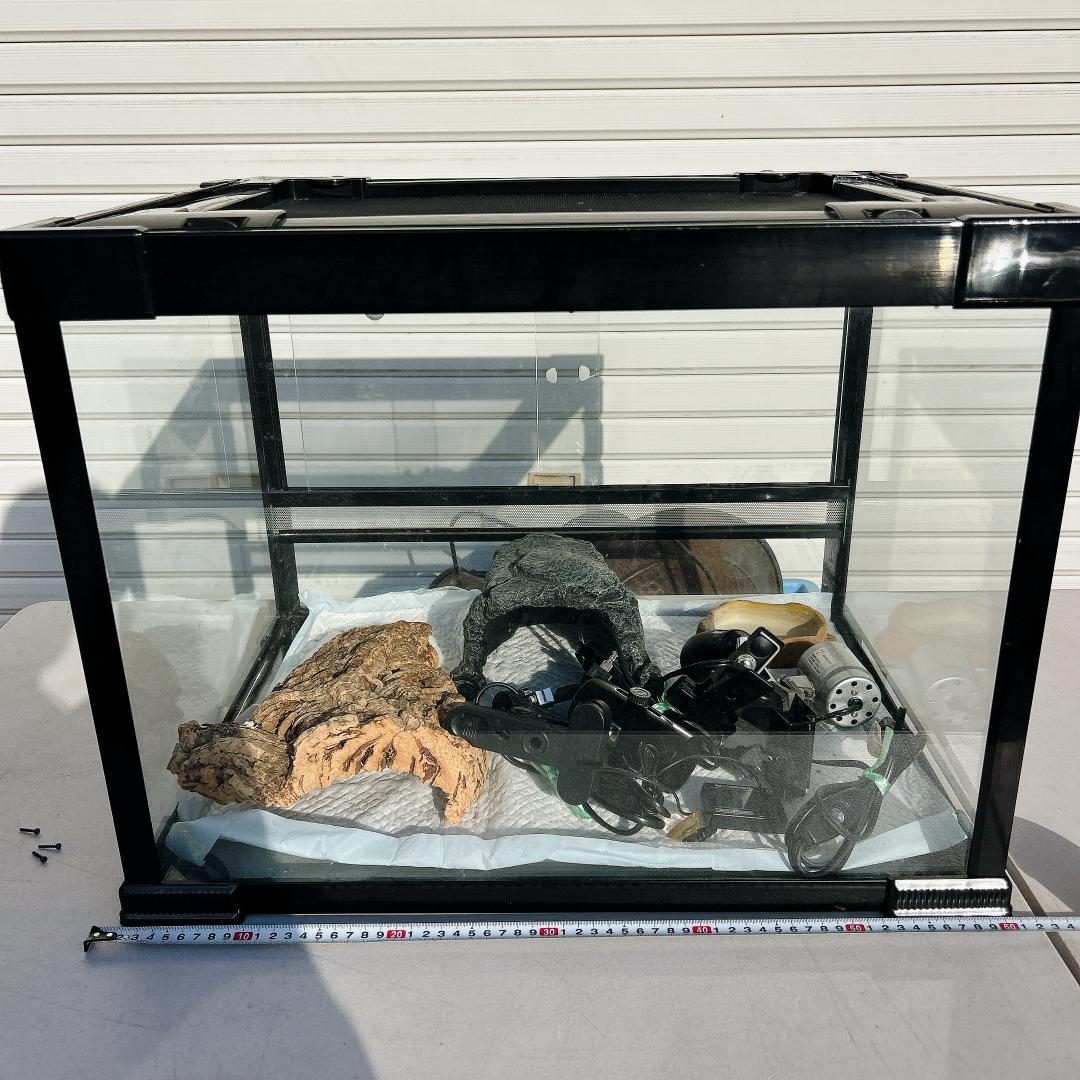 爬虫類飼育ケージ ライト インテリアセット 60x40x40cm トップテラ？