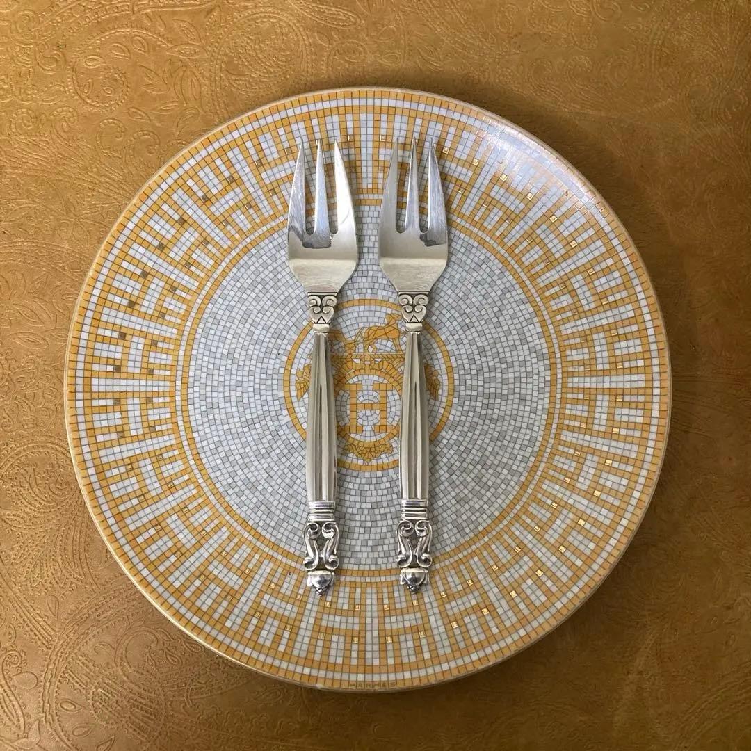 【ジョージジェンセン】純銀/約100g フォーク 16.5cm 2点【エコーン】