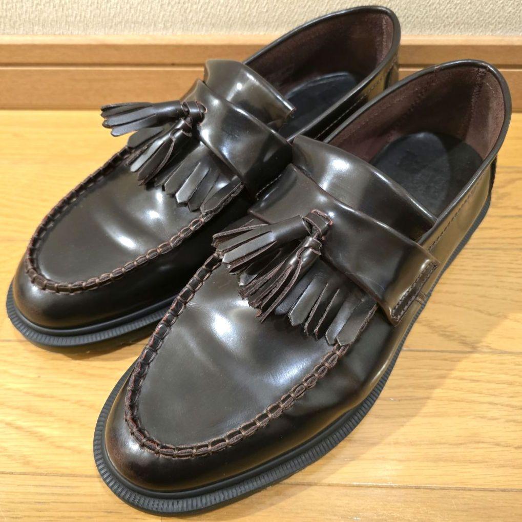 現行 ドクターマーチン エイドリアンタッセルローファー 厚底 本革 赤 UK9