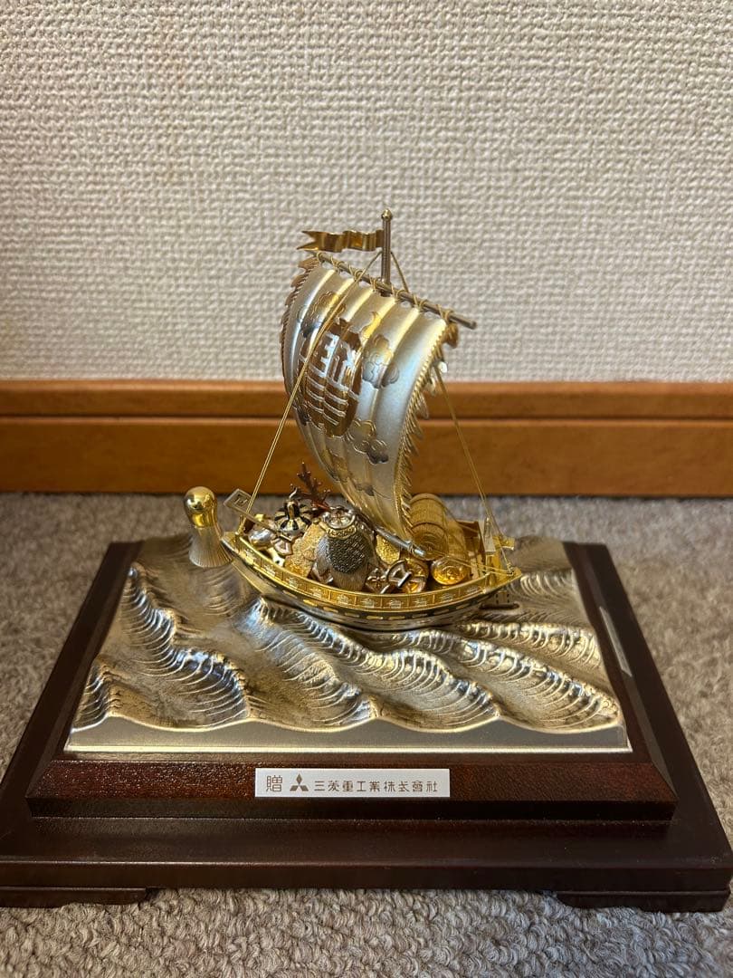 銀製　宝船　武比古作　6号(房)銀船　本体SILVER985