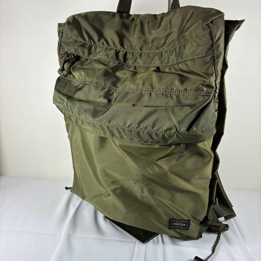 [極美品] PORTER force バックパック リュック カーキ2way