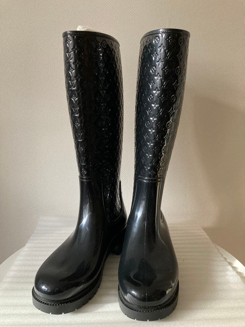 美品　ルイヴィトン　レインブーツ　ブラック　37