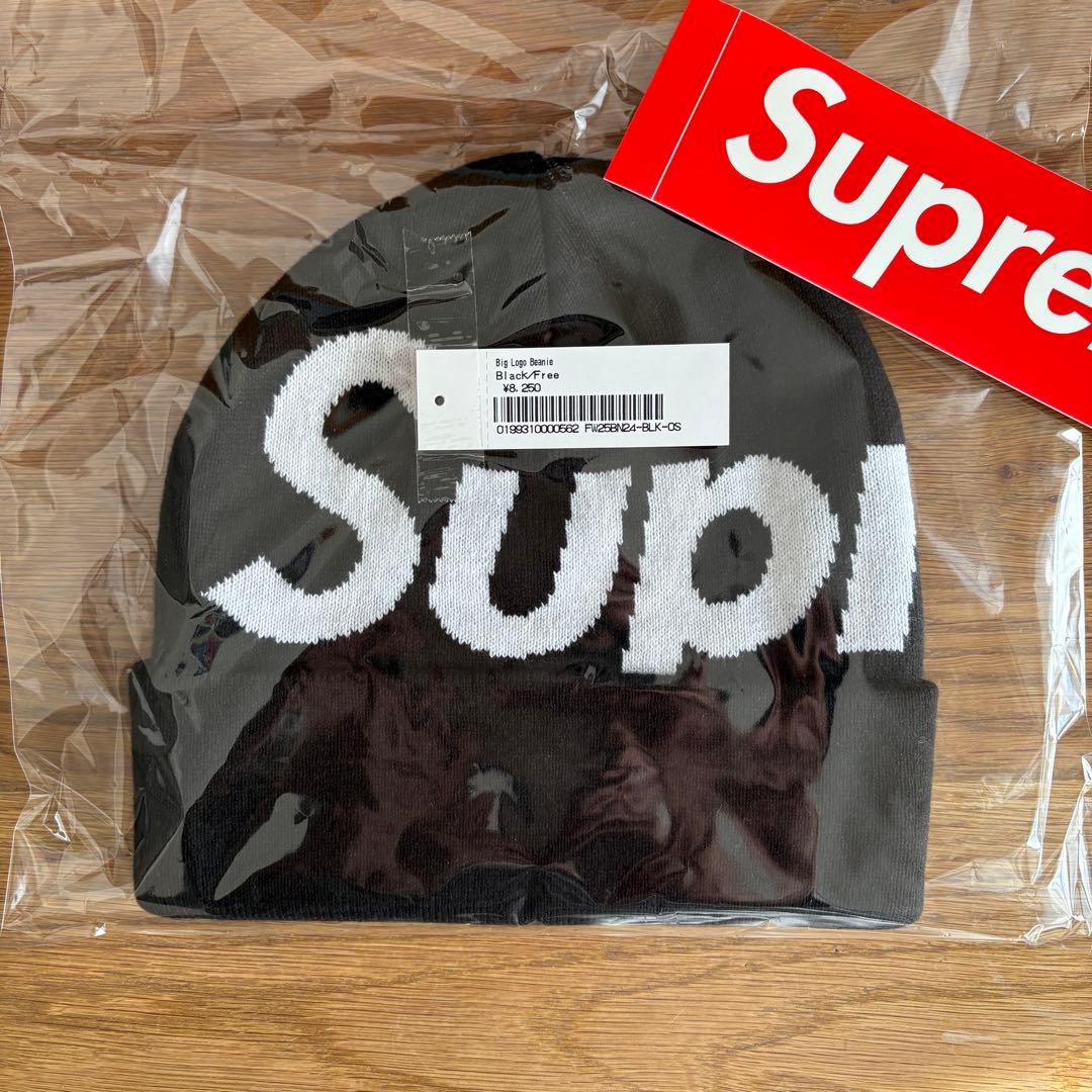 Supreme Big Logo Beanie Black 黒 ブラック