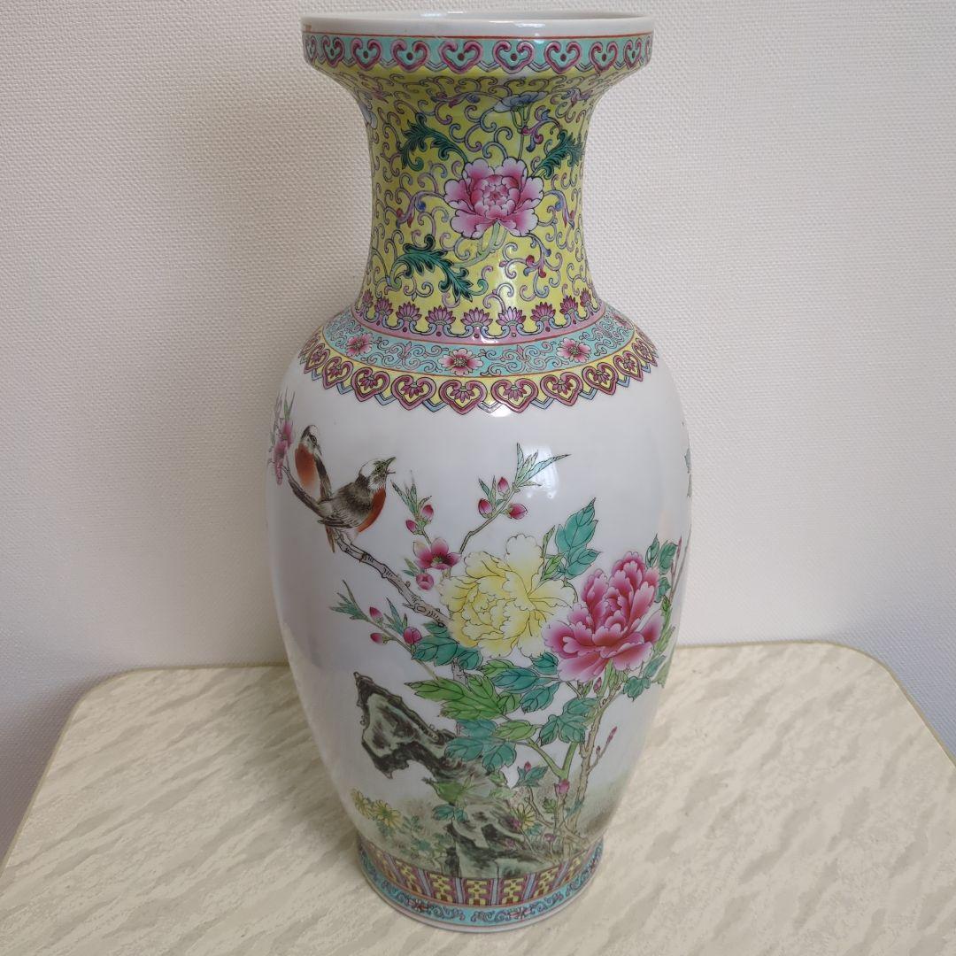 粉彩花鳥文花瓶 大清乾隆年製 1426