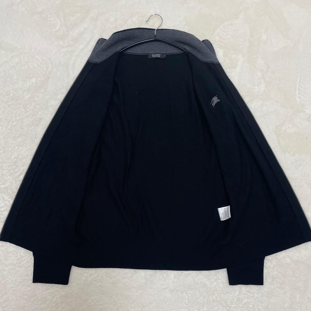 【美品】バーバリーブラックレーベル ドライバーズニット アーガイル ブラック L