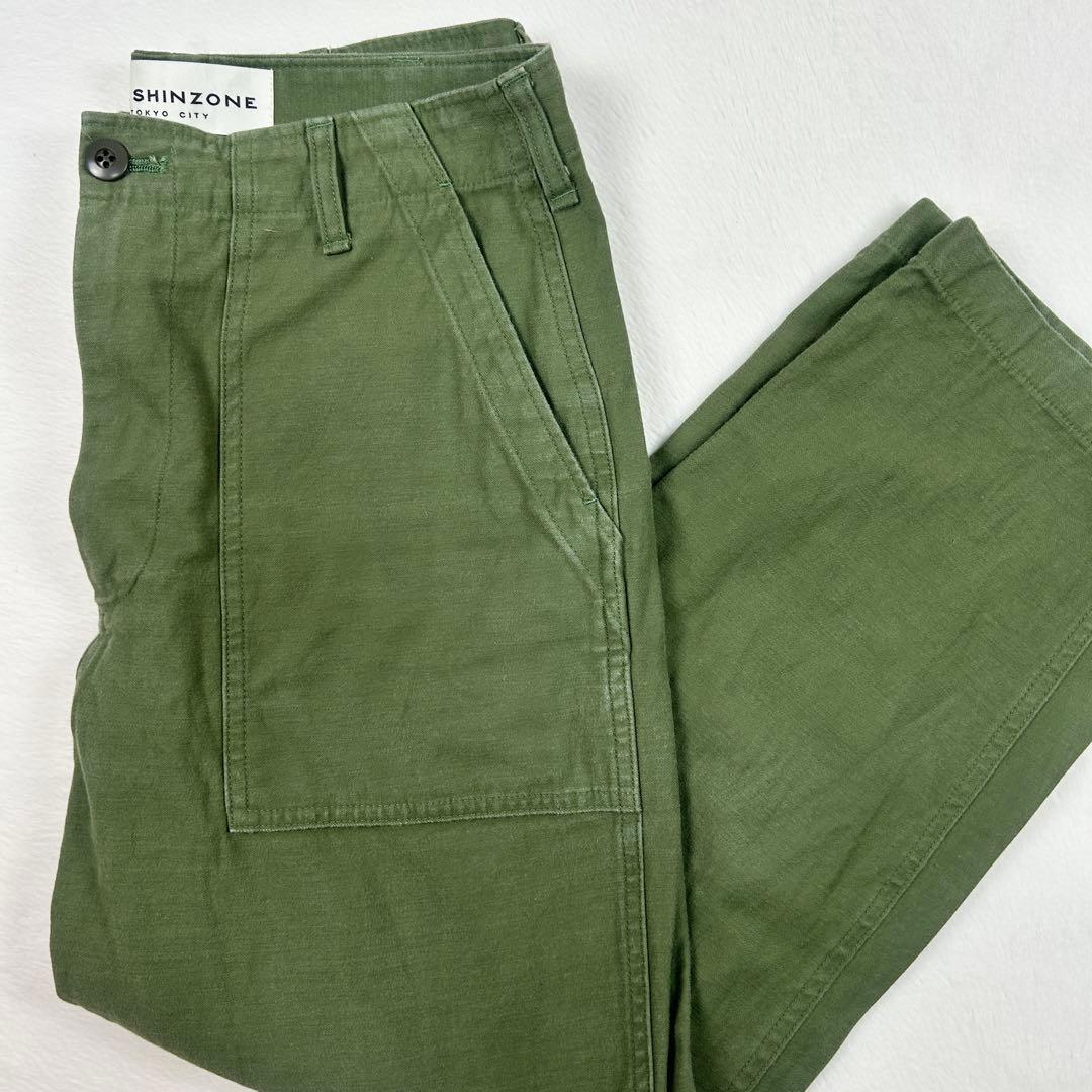b1365✨美品✨【Shinzone】ベイカーパンツ　希少サイズ　40　カーキ