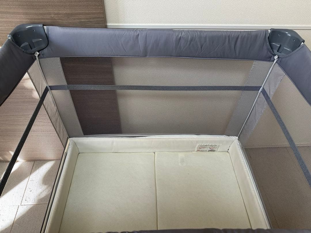 マットレス付き！アップリカ ココネルエアーABベビーベッド グレーベアー