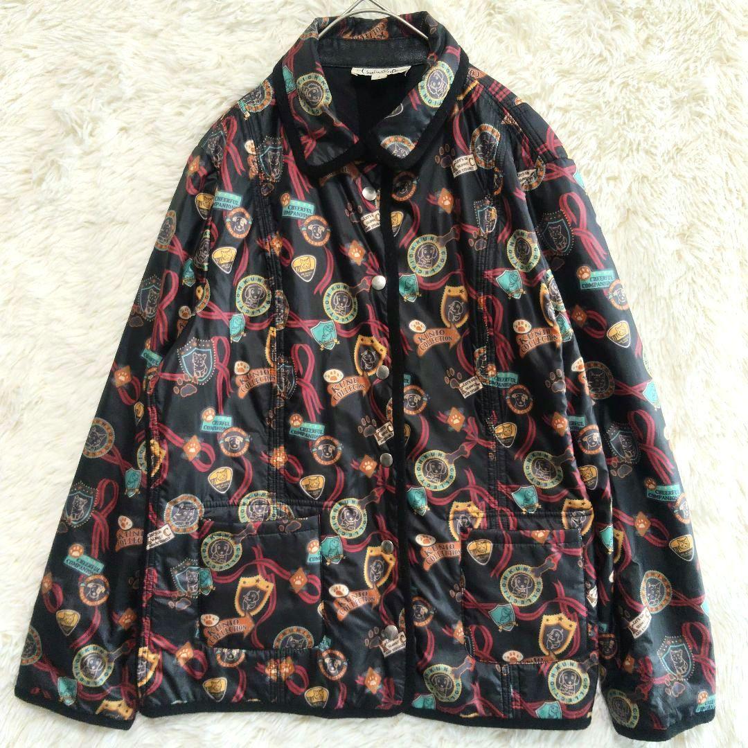 美品　クニオコレクション　犬　動物　総柄　リバーシブル　ジャケット　L