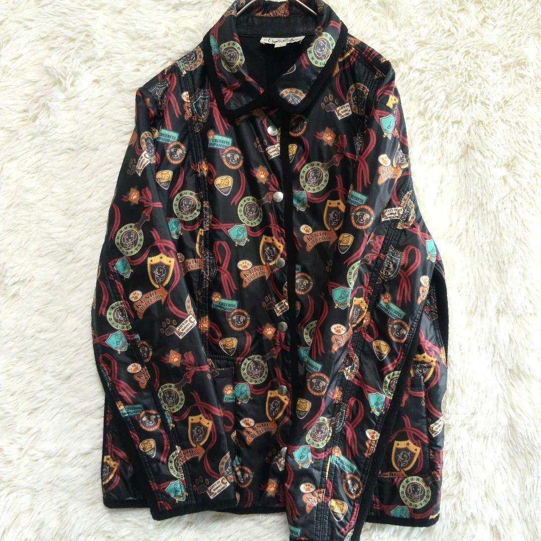 美品　クニオコレクション　犬　動物　総柄　リバーシブル　ジャケット　L