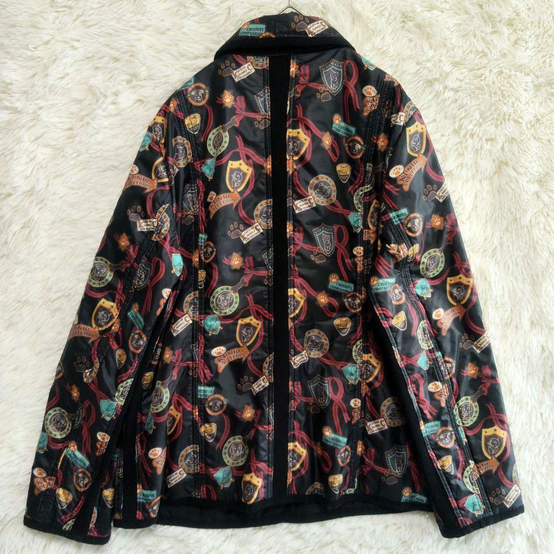 美品　クニオコレクション　犬　動物　総柄　リバーシブル　ジャケット　L