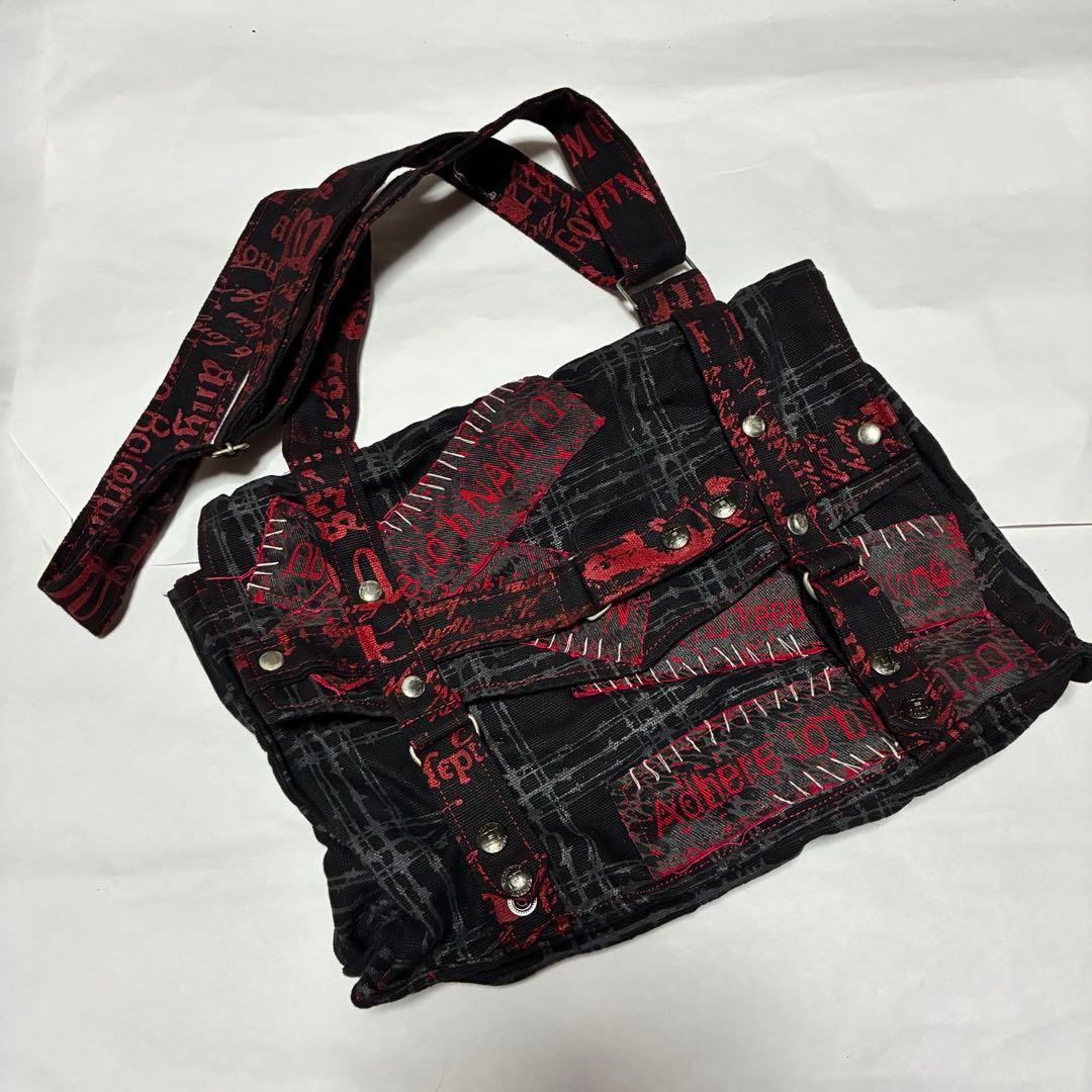 専用h.NAOTO パンク　ロック　ショルダーバッグ　赤　黒　レッド　ブラ