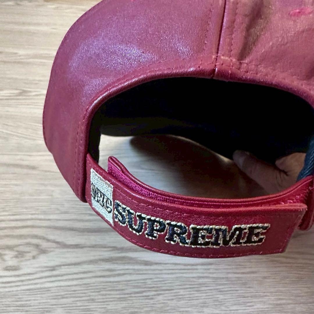 帽子 Supreme New York Leather 6-Panel Red