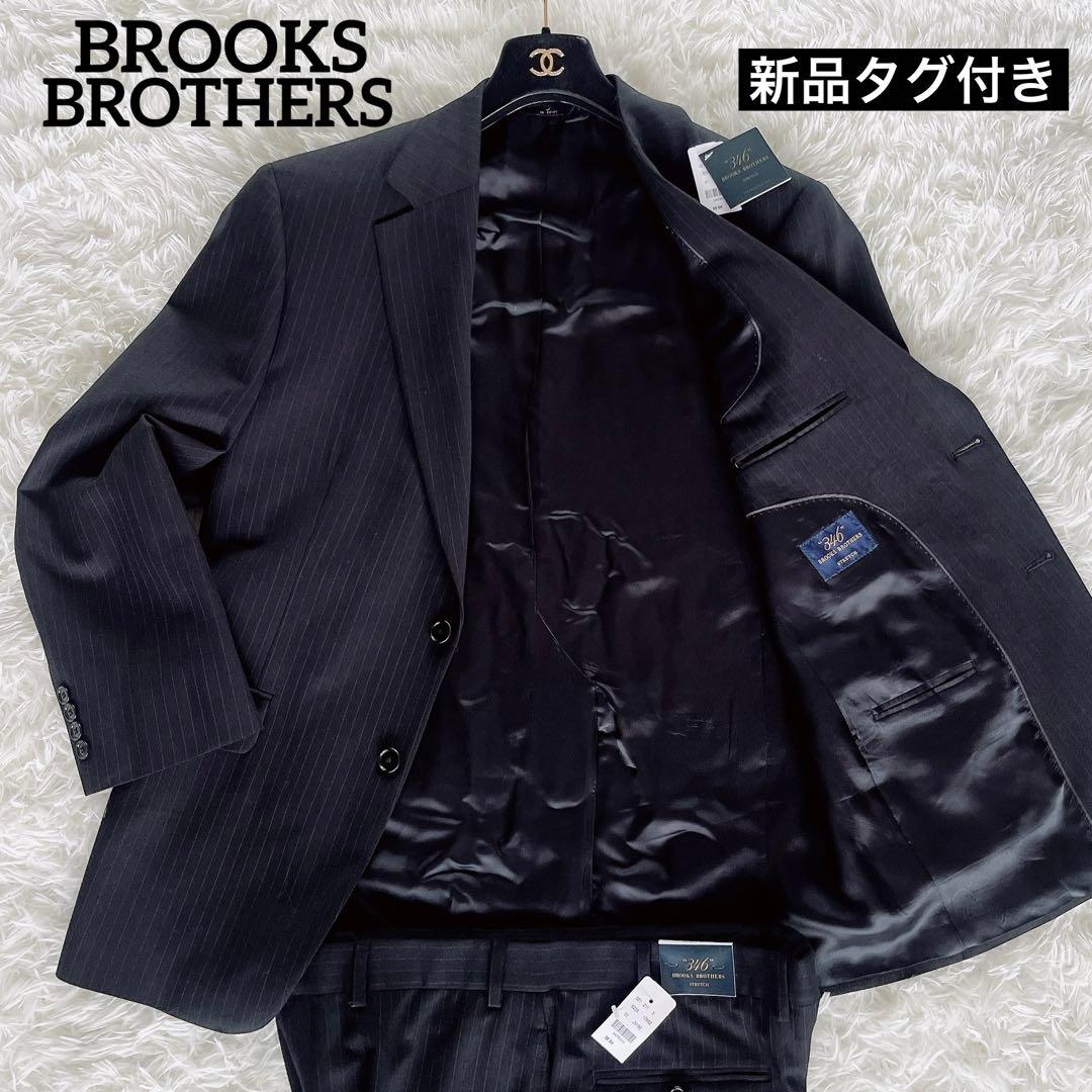新品タグ付き✨【ブルックスブラザーズ】スーツ 黒 ストライプ 上40下W36