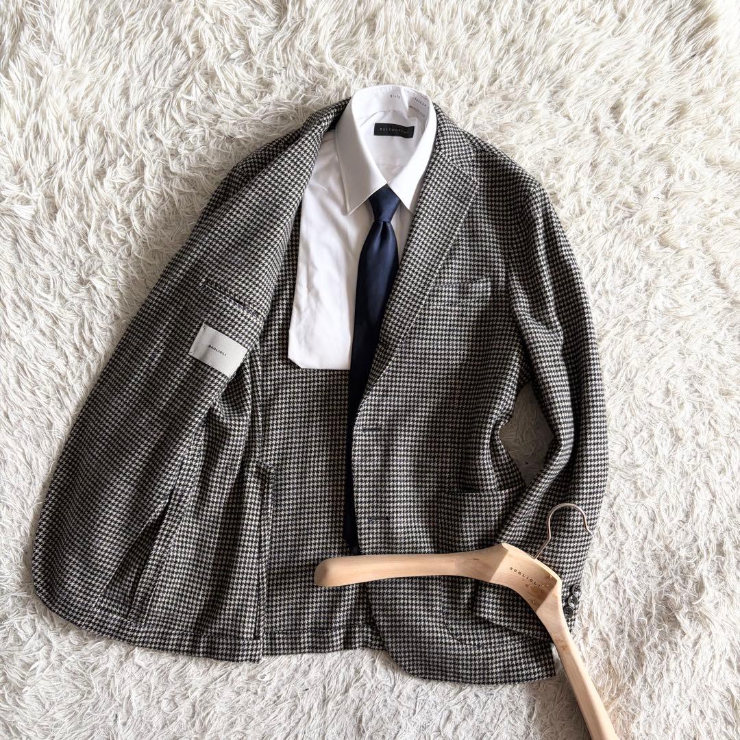 <美品>BOGLIOLI dover モノトーン カシミヤ ウールジャケット46