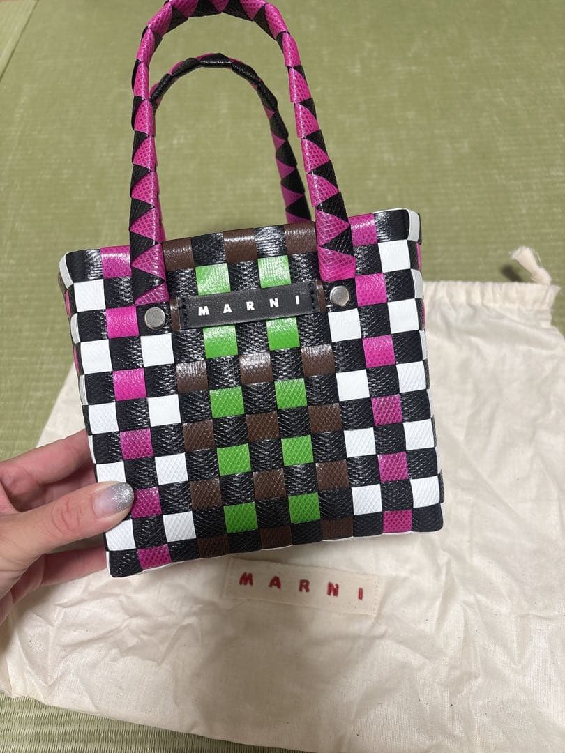 MARNI カラフルチェック かごバッグ