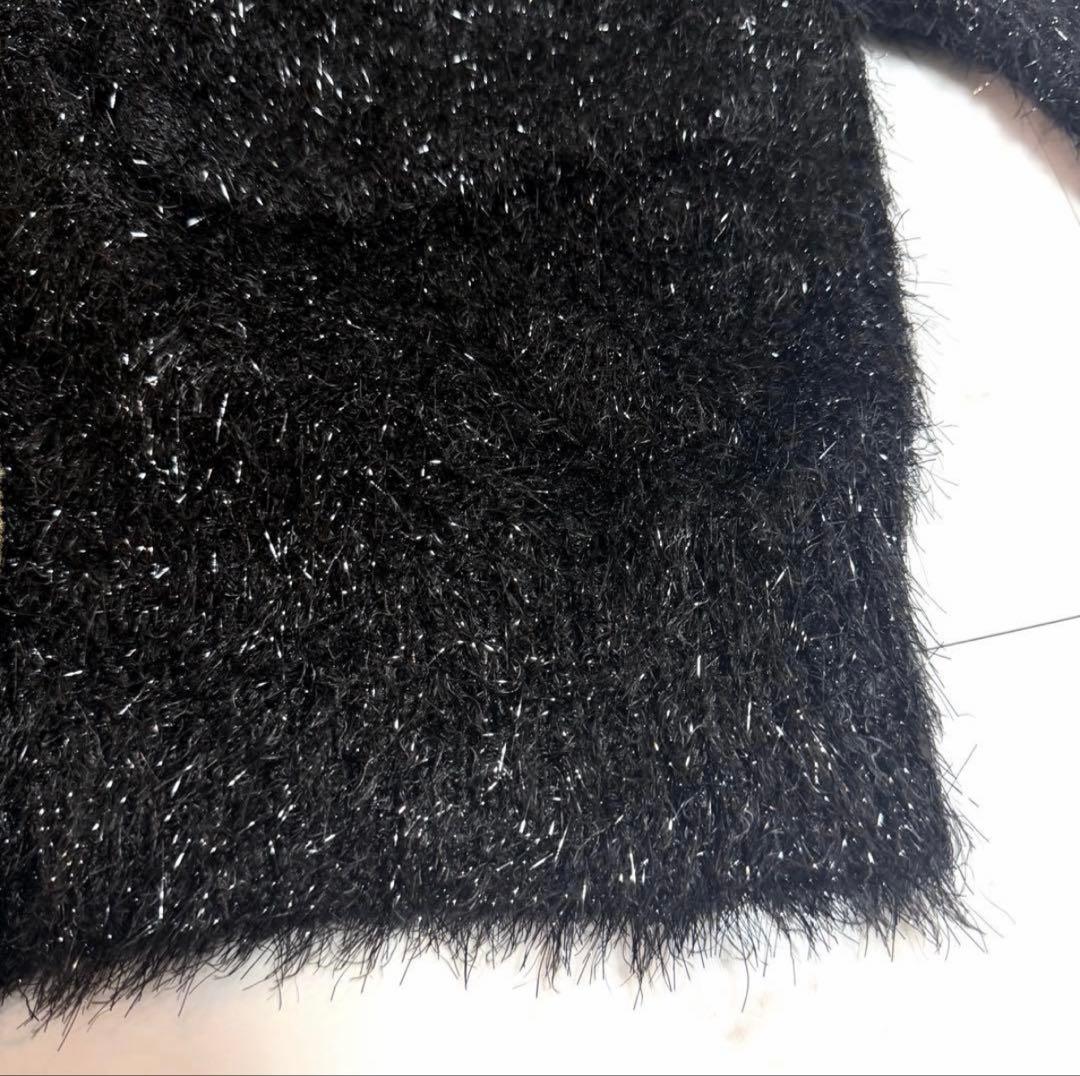 【新品タグ付き】完売品✨️アルアバイル シャイニー フェザー カーディガン 黒