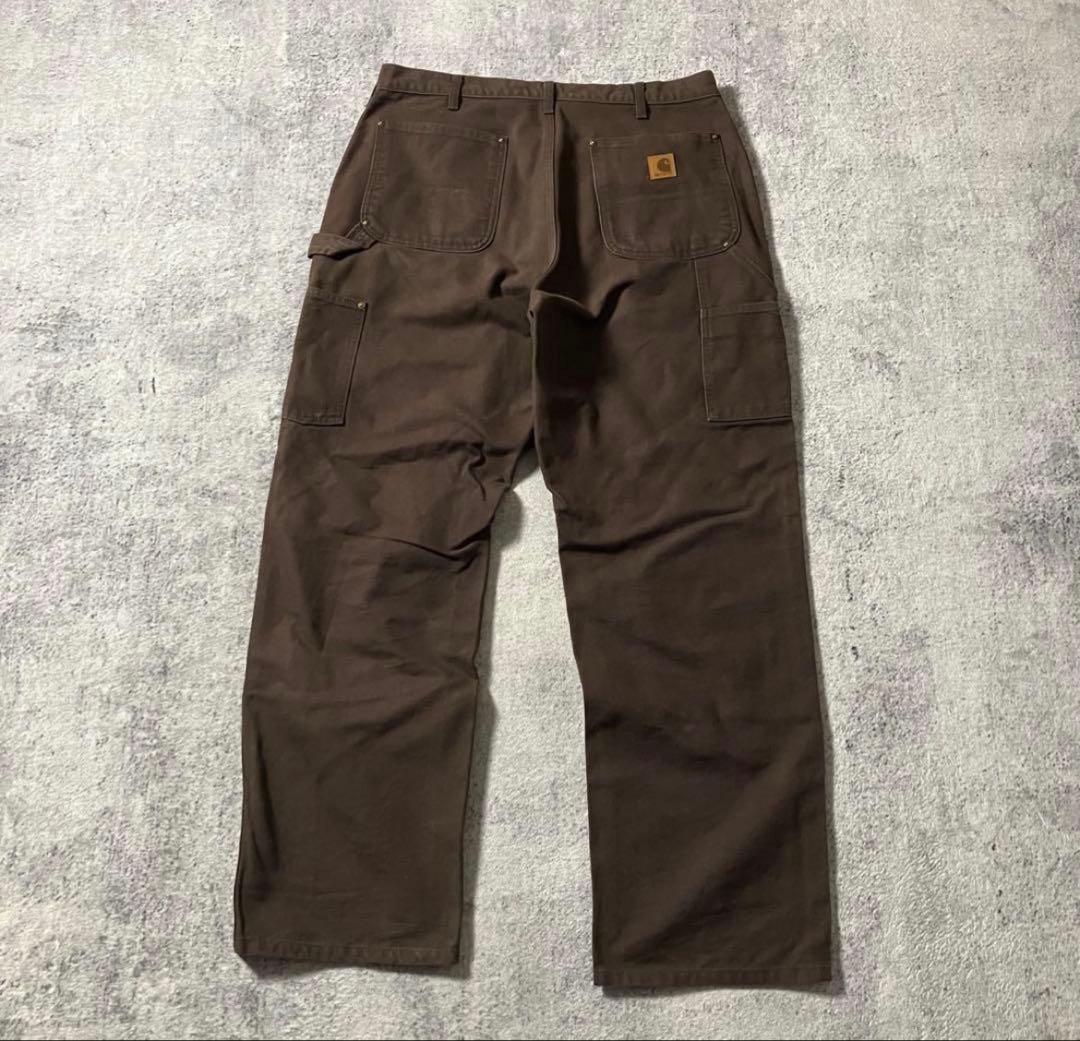 00sCarhartt34×32ダブルニーB136ブラウンカーハートダック
