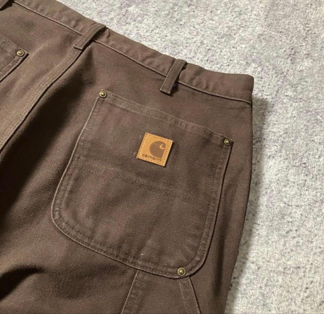 00sCarhartt34×32ダブルニーB136ブラウンカーハートダック