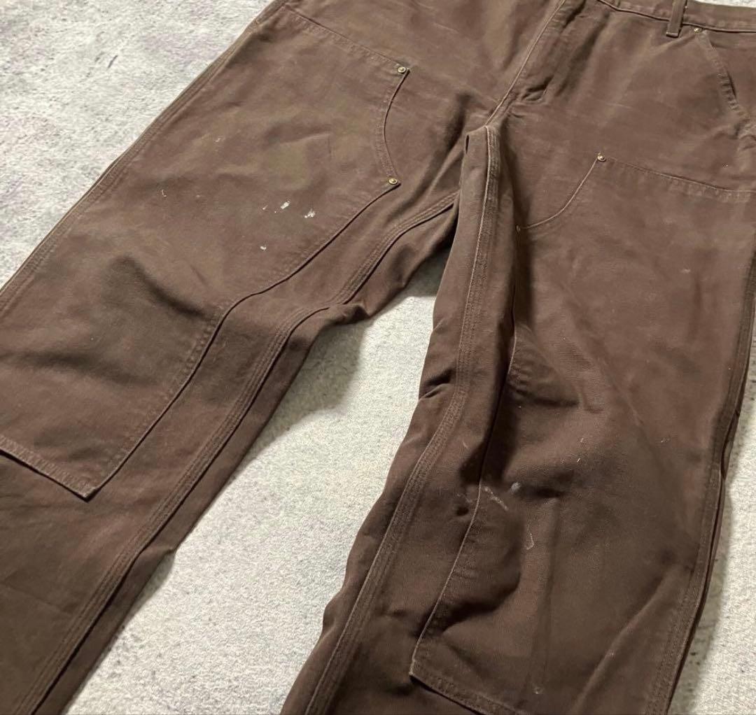 00sCarhartt34×32ダブルニーB136ブラウンカーハートダック