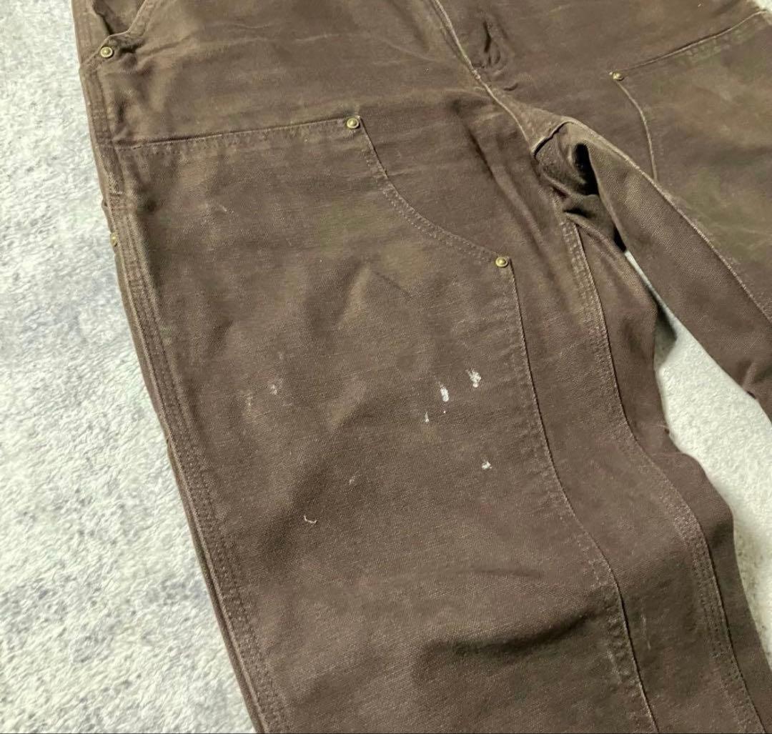 00sCarhartt34×32ダブルニーB136ブラウンカーハートダック